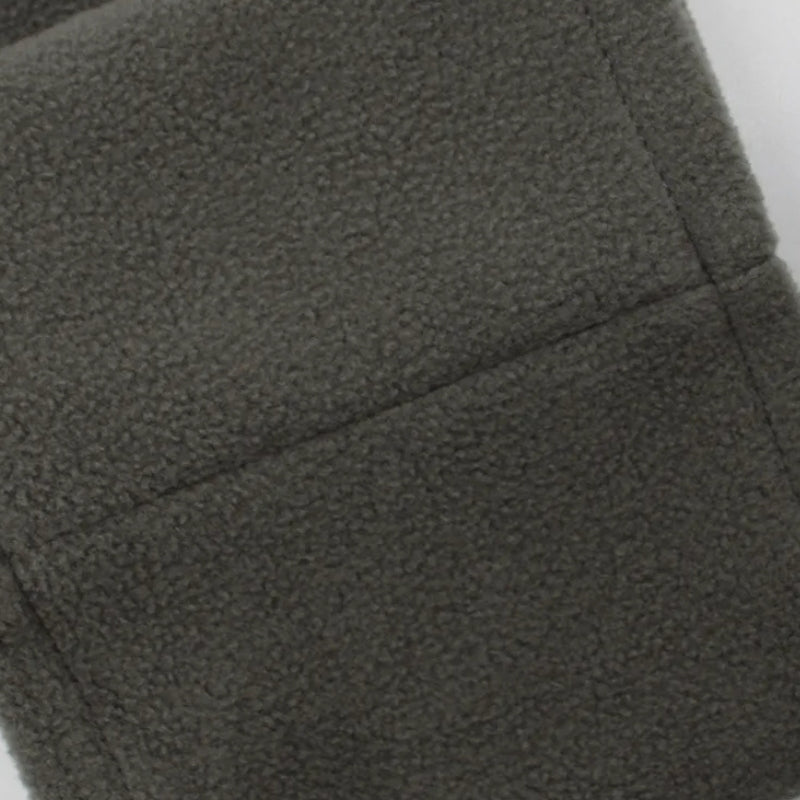 Echarpe Courte Polaire Homme gros plan texture polaire - Gris Clair - Vert Olive - Beige Clair - Gris Foncé - Bleu Marine - Anthracite - Marron Foncé - Bordeaux