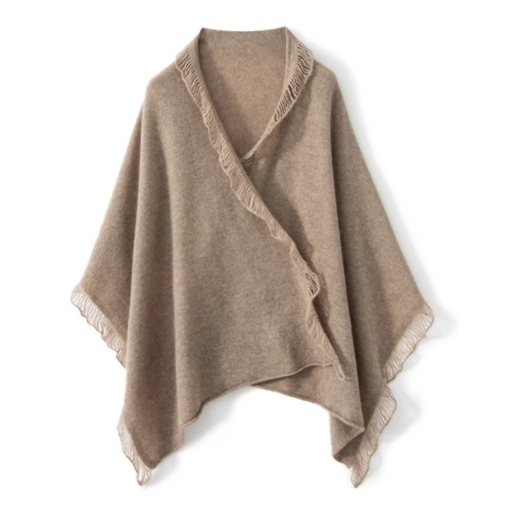 Etole Cachemire Camel produit entier sur fond blanc - Camel