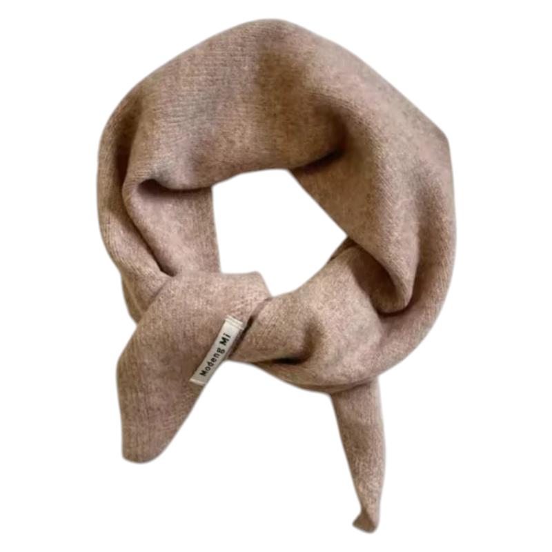 Echarpe Triangle Femme Tricotée - Rose Poudré - 105x36cm