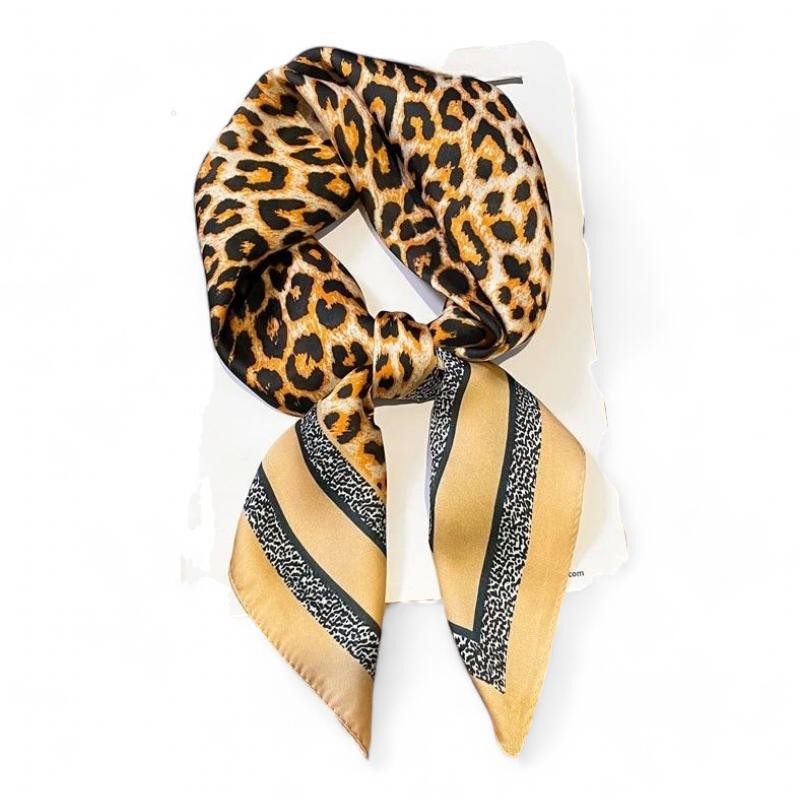 Petit Foulard Carré Couleur Jaune et Noir 70*70cm