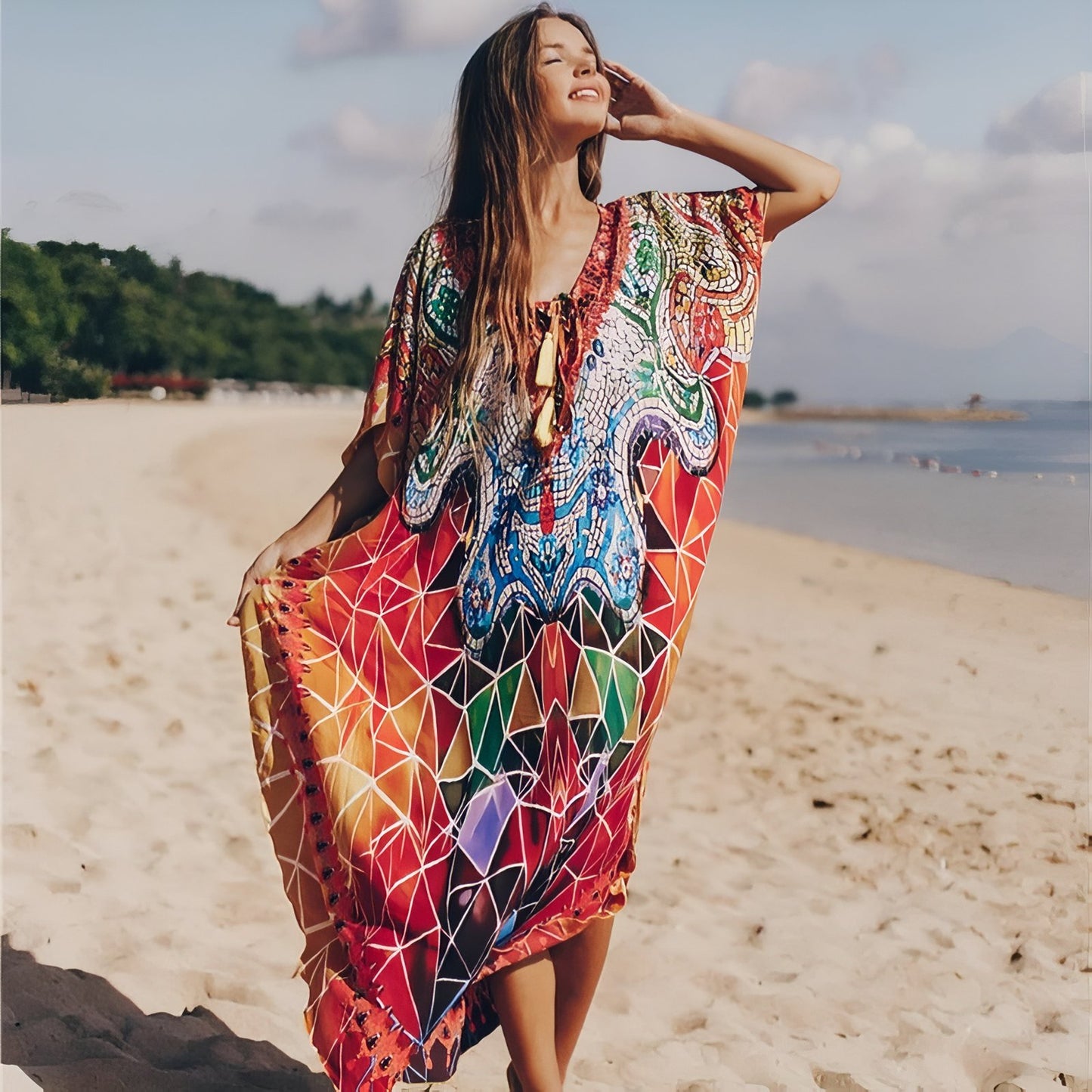 Robe Paréo aux Motifs Africains