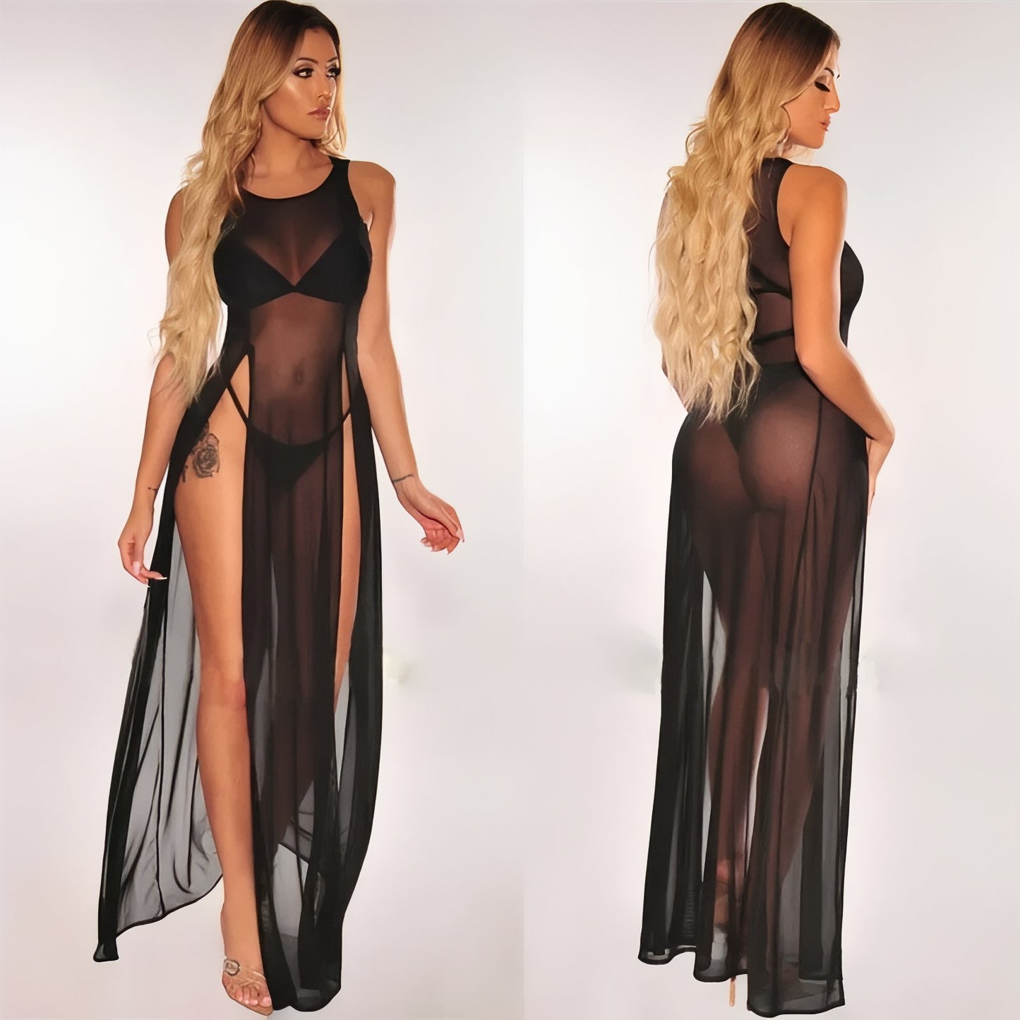 Robe de Plage Fendue Transparente