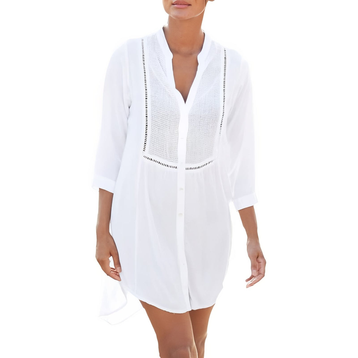Tunique de Plage Chic - Blanc - Unique