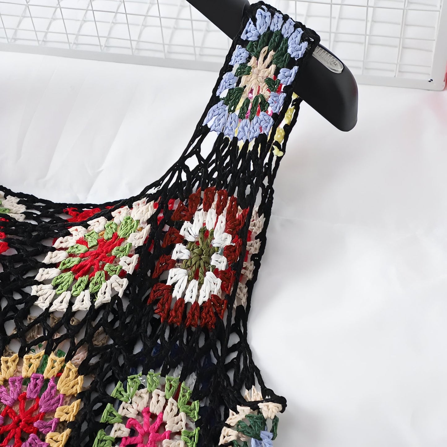 Robe de Plage en Crochet Ajourée Colorée