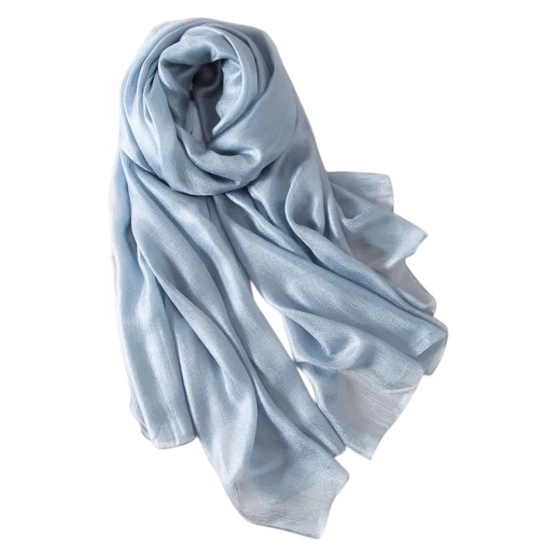 Echarpe Fantaisie Satin - Bleu Pâle - 180*90cm