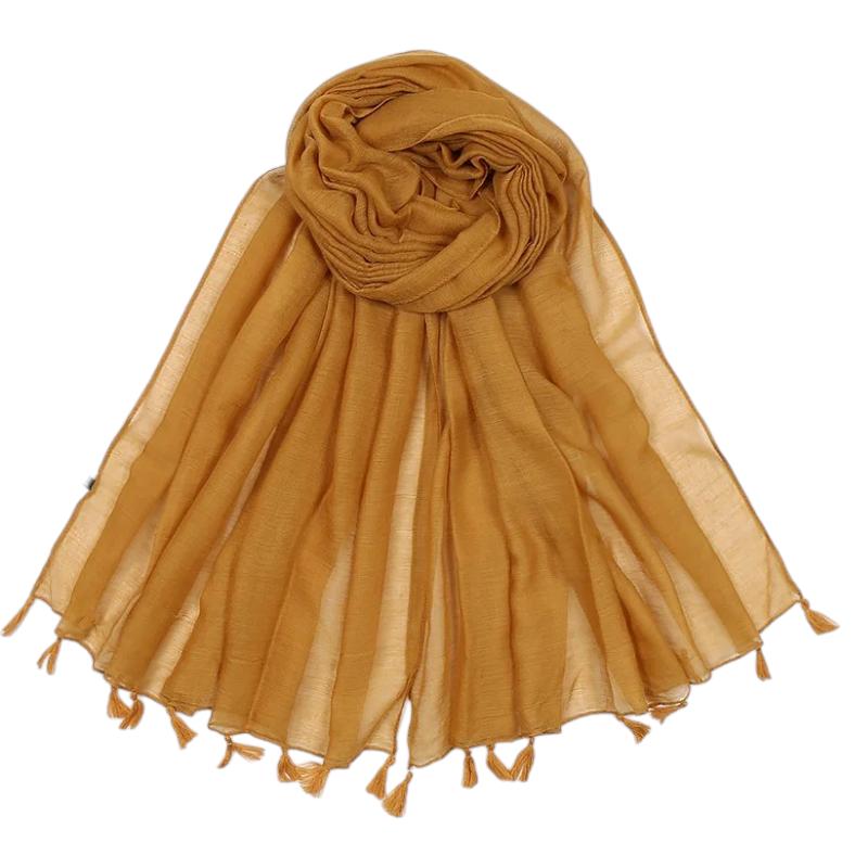 Foulard Viscose Femme - Jaune Moutarde - 180*90cm