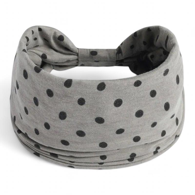 Bandeau Croisé Cheveux Femme Gris Clair et Noir 