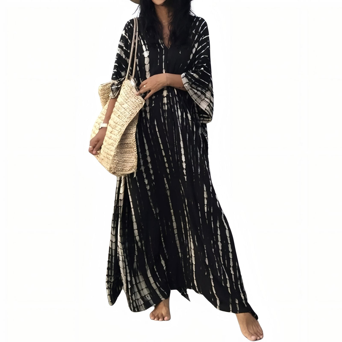 Robe de Plage Boho Style - Noir - Unique