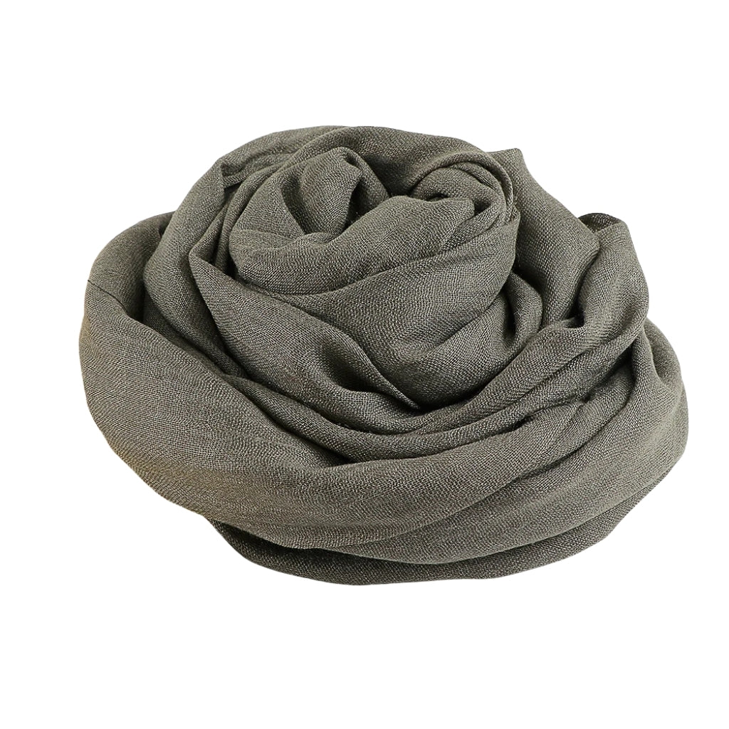 Chèche Coton Uni - Gris Olive - 190*100cm