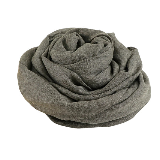 Chèche Coton Uni - Gris Olive - 190*100cm