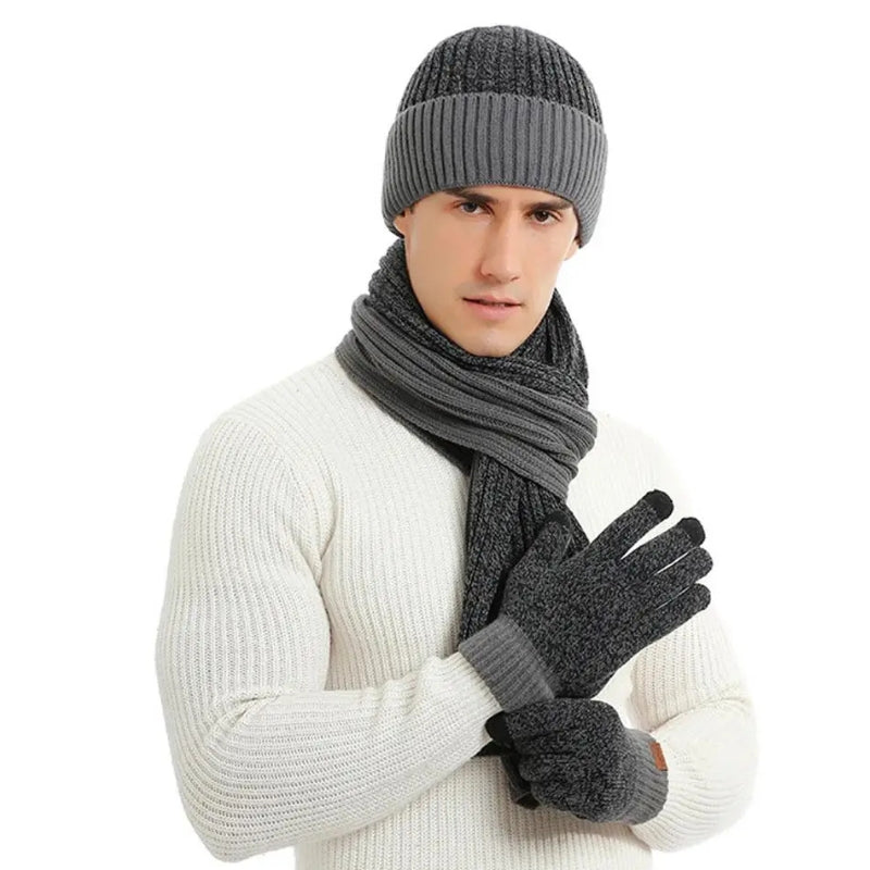 Ensemble Bonnet Echarpe Gant pour Homme
