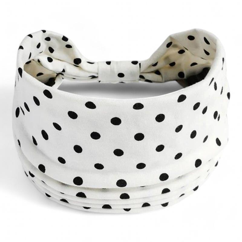 Bandeau Croisé Cheveux Femme Blanc et Noir 