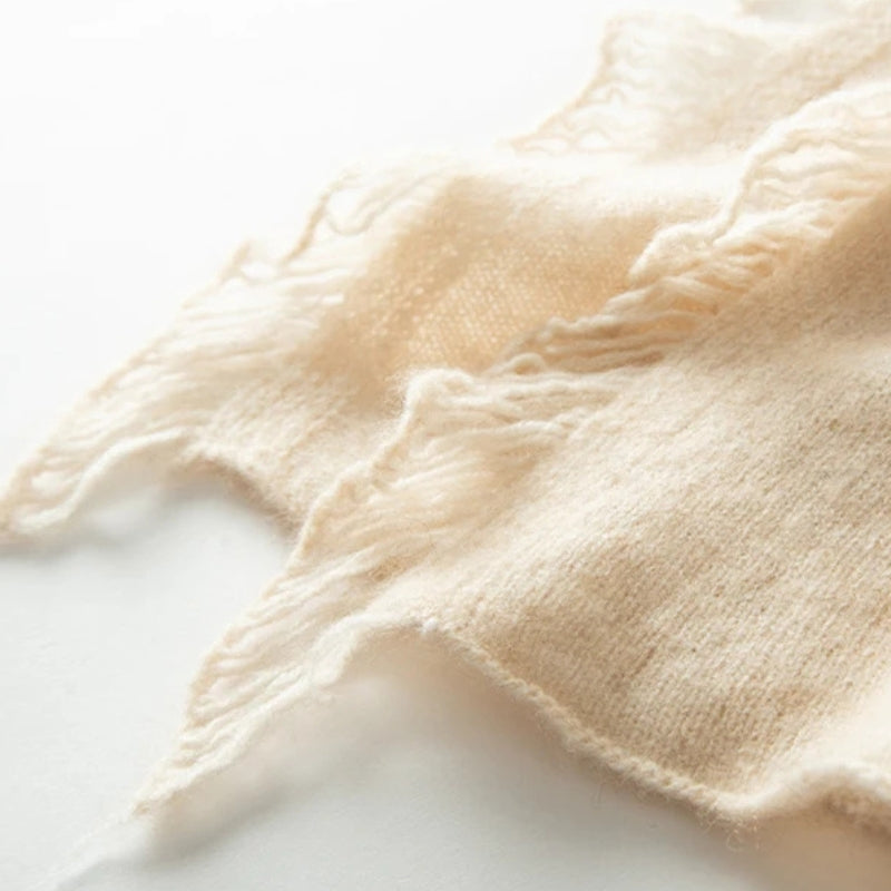 Etole Beige en Cachemire détail de la matière - Beige