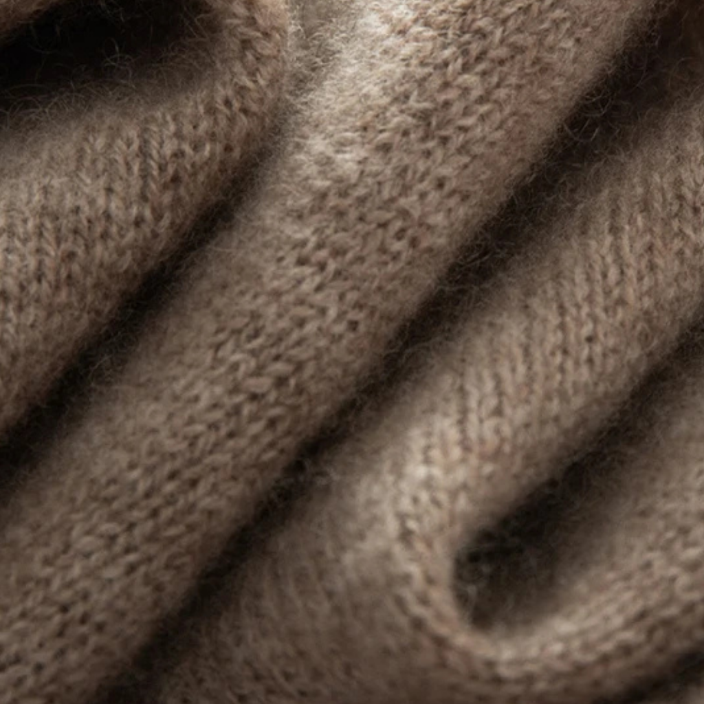 Etole Cachemire Camel gros plan texture laine - Camel