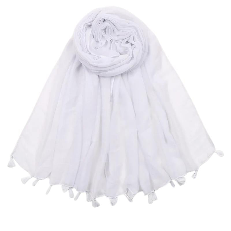 Foulard Viscose Femme - Blanc Pur - 180*90cm