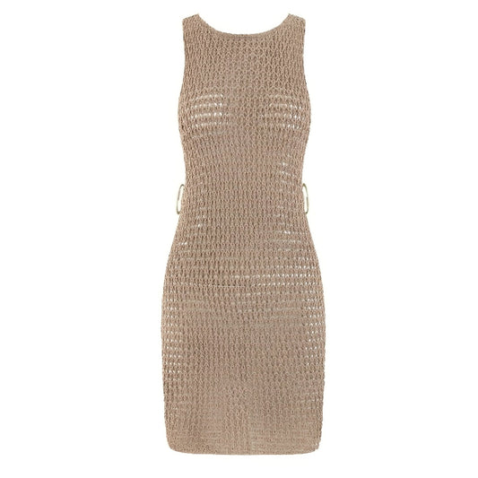 Robe de Plage Légère et Sexy en Crochet - Beige