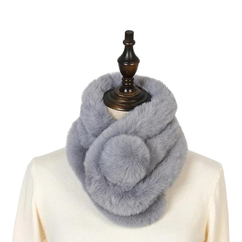 Echarpe Fausse Fourrure Femme Gris Pâle 