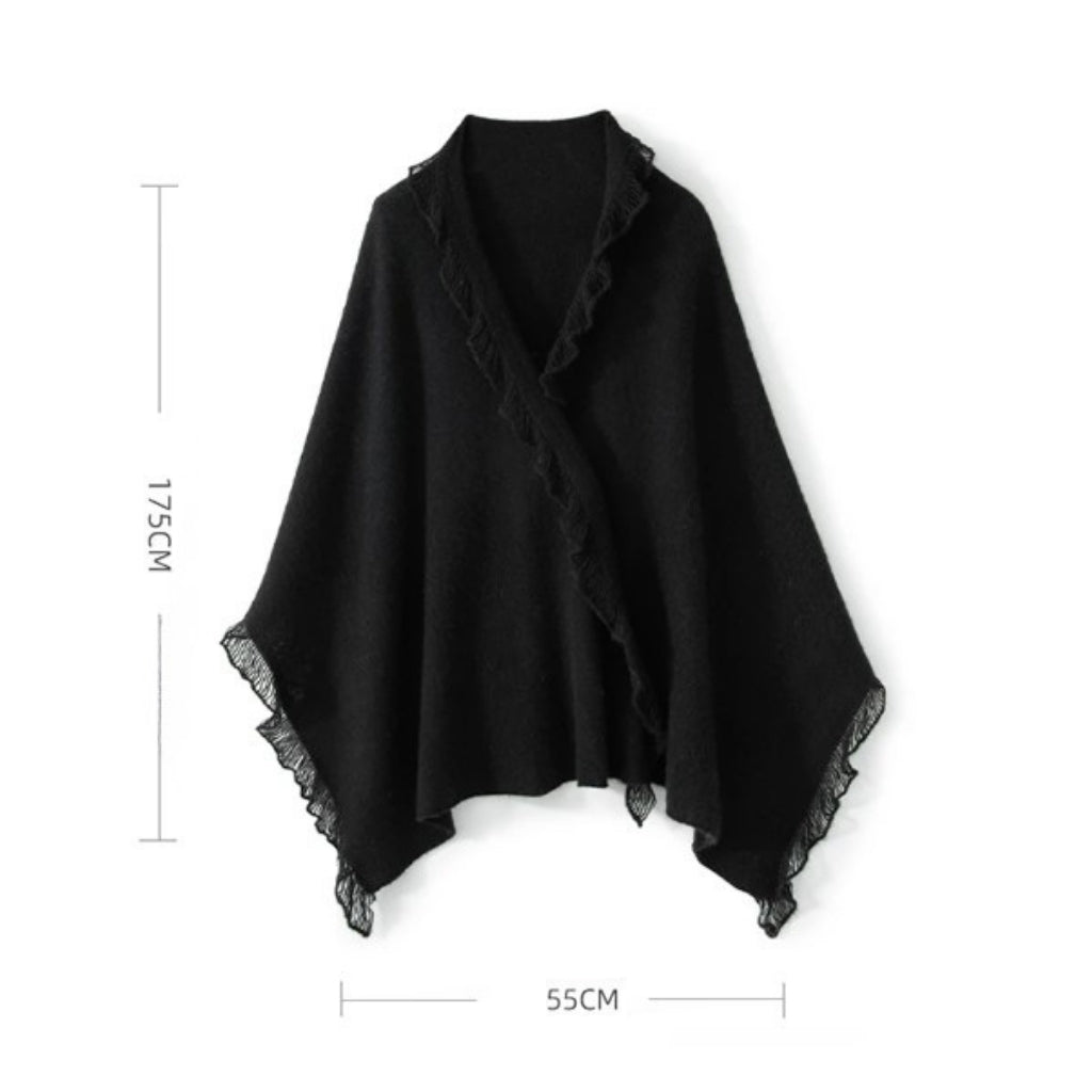 Etole Noire en Cachemire guide des dimensions - Noir
