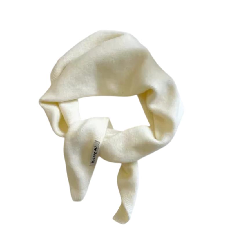 Echarpe Triangle Femme Tricotée - Crème Douce - 105x36cm