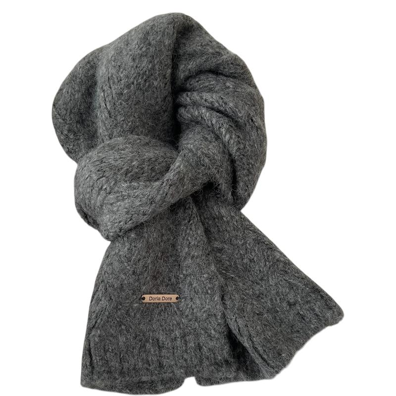 Echarpe Duveteuse Femme - Gris Foncé - 164x24cm
