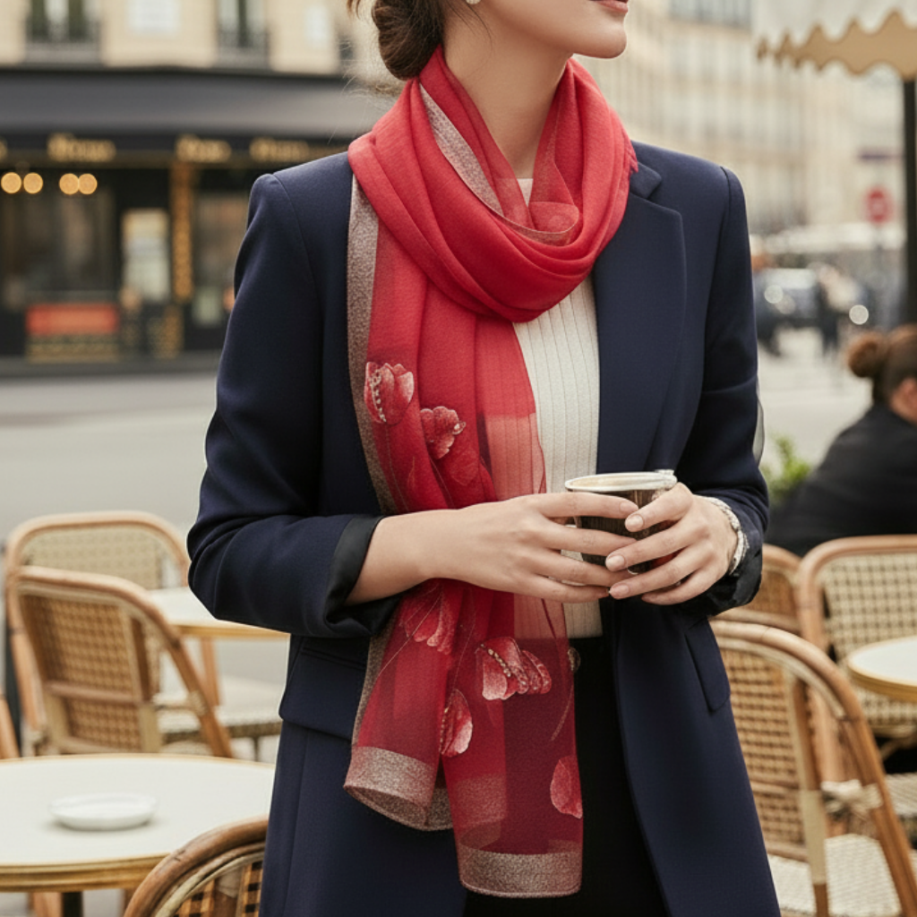 Foulard en Mousseline de Soie Femme