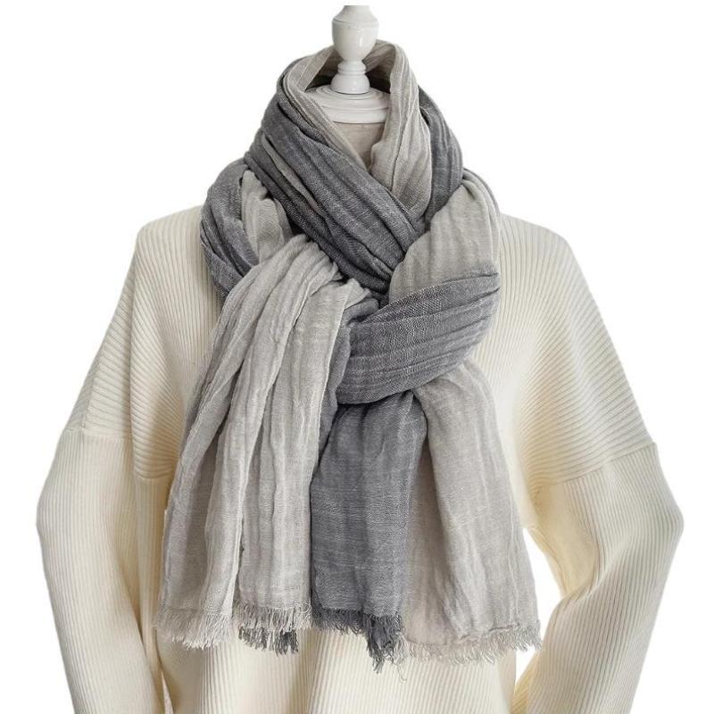 Chèche en Coton pour Homme Gris Clair et Gris Foncé 200*90cm