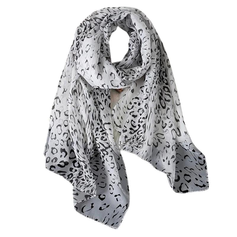 Foulard Léopard Multicolore Blanc et Noir 160*50cm