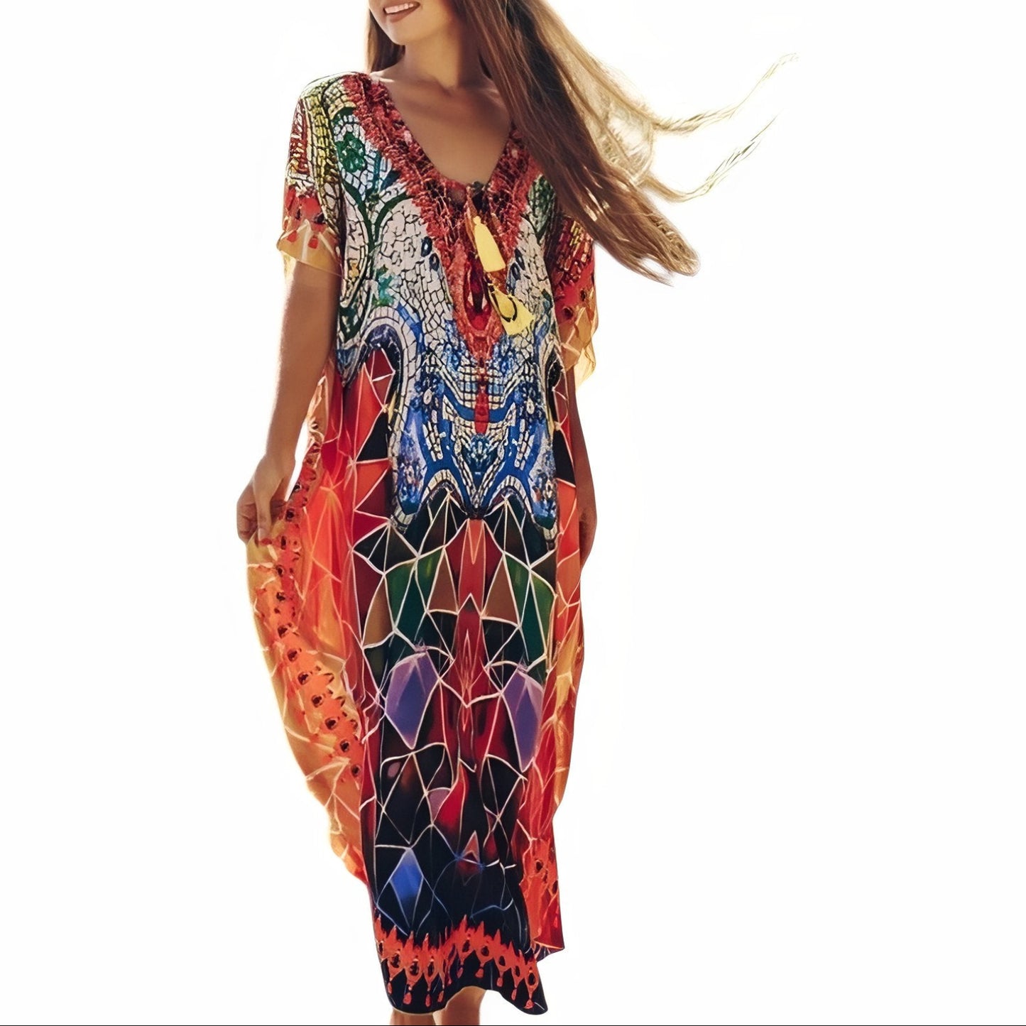 Robe Paréo aux Motifs Africains