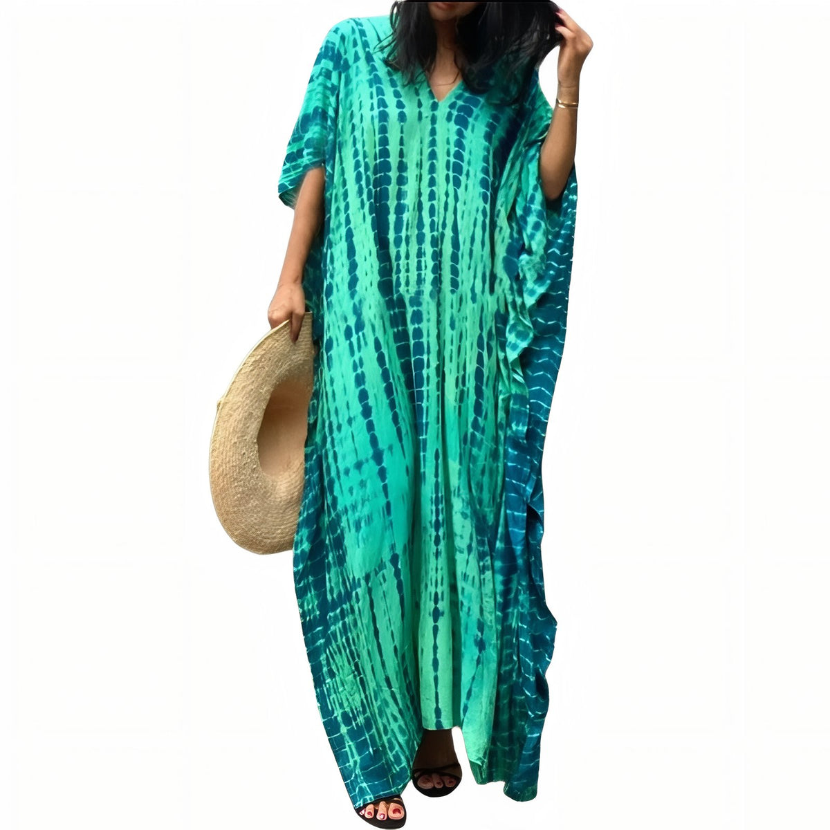 Robe de Plage Boho Style - Vert Emeraude - Unique