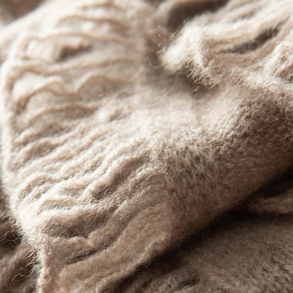 Etole Cachemire Camel gros plan texture - Camel