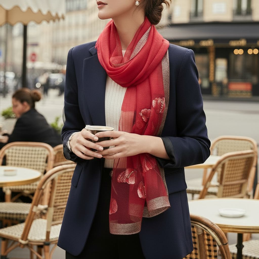 Foulard en Mousseline de Soie Femme