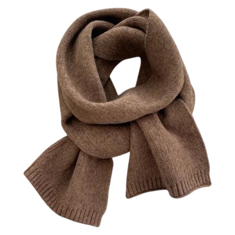 Echarpe Fine Femme Couleur Unie - Marron Chocolat - 160x20cm