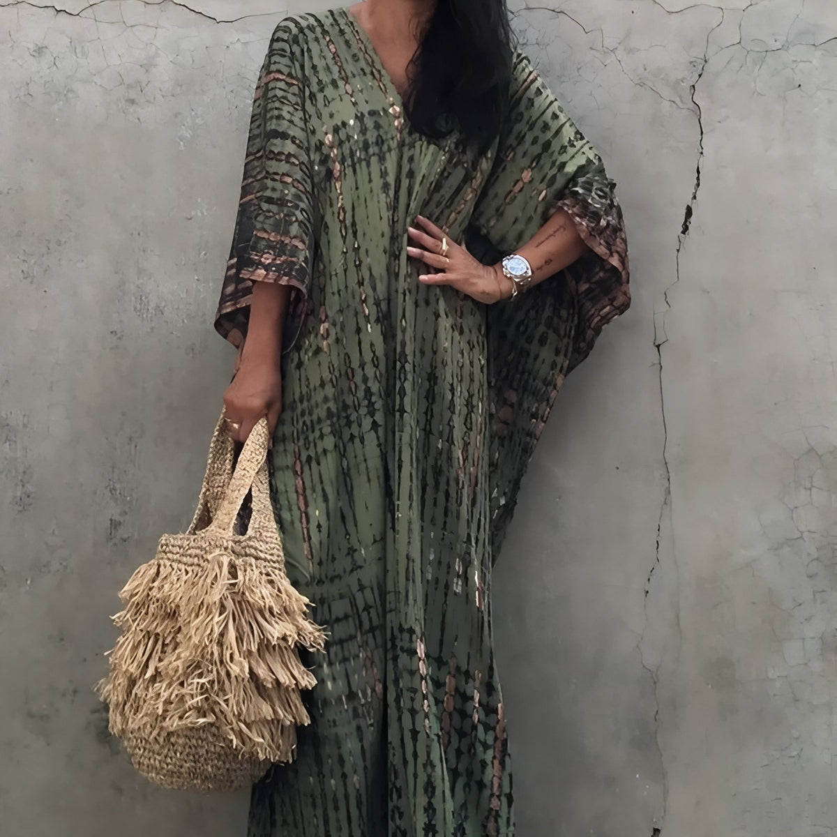 Robe de Plage Boho Style - Vert Foncé - Unique