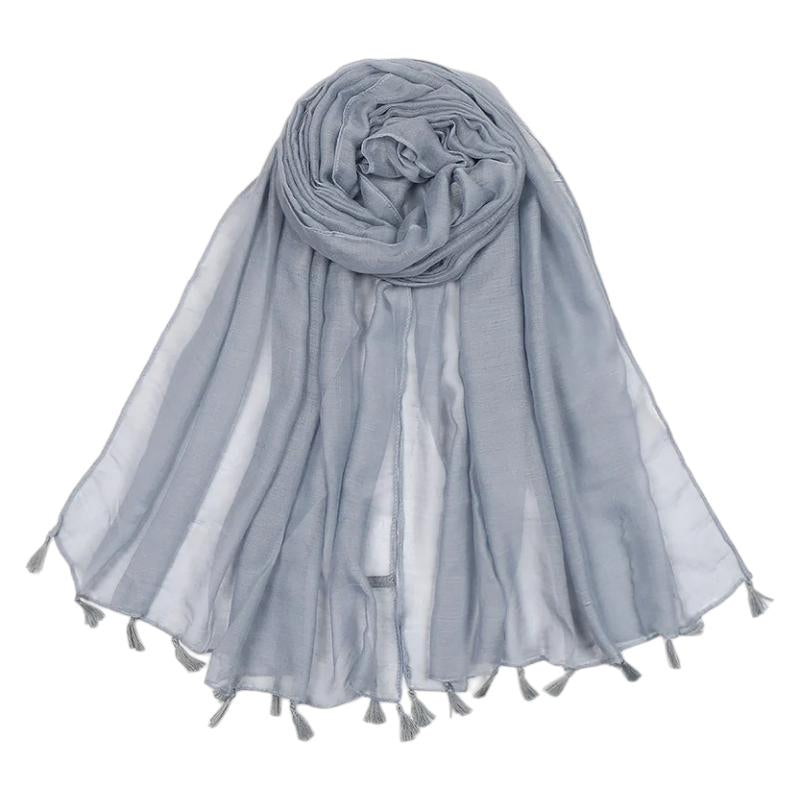 Echarpe Viscose Femme - Gris Pâle - 180*90cm