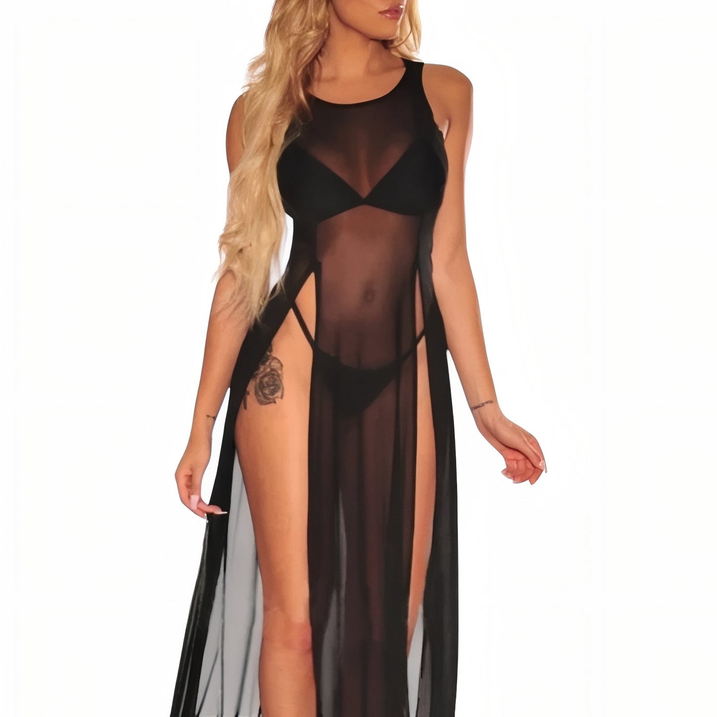 Robe de Plage Fendue Transparente