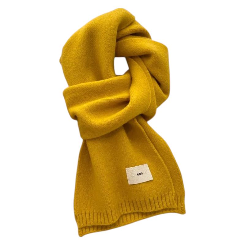Echarpe Fine Femme Couleur Unie - Jaune Moutarde - 160x20cm