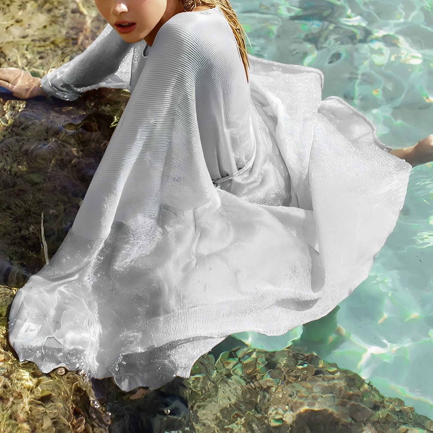 Paréo de Plage Long façon Kimono