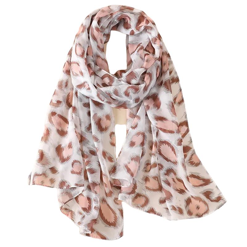 Foulard Léopard Multicolore Rose et Beige 160*50cm