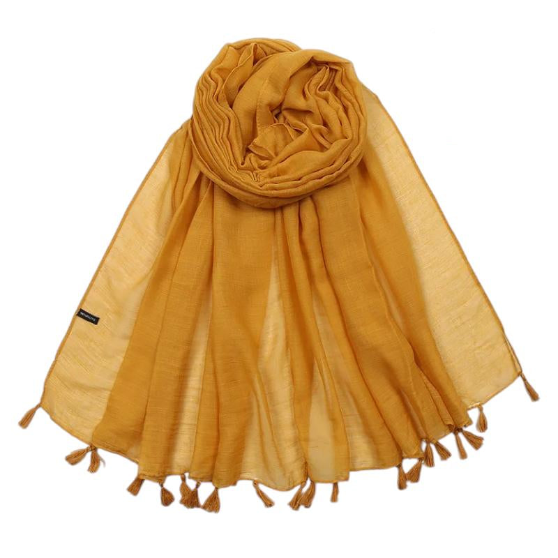 Foulard Viscose Femme - Jaune Saffran - 180*90cm