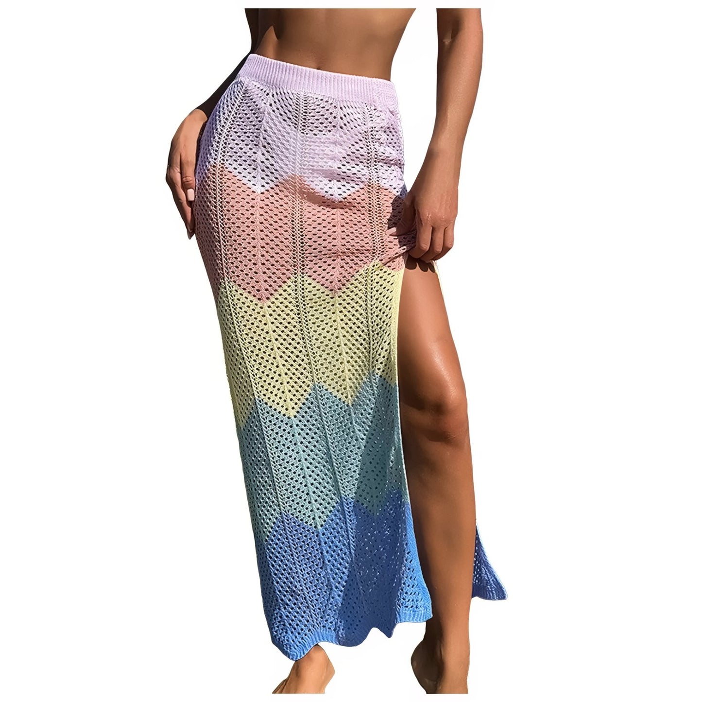 Jupe Plage Crochet Longue et Fendue