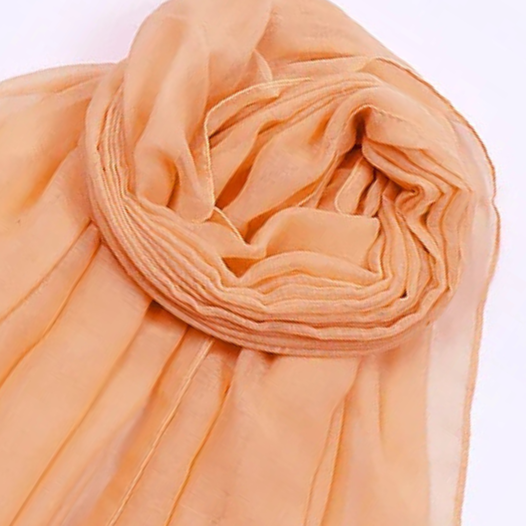 Echarpe Viscose Femme gros plan écharpe pliée - Bleu Nuit - Gris Pâle - Bleu Ciel - Bleu Marine - Noir - Rouge Terre cuite - Marron Foncé - Vert Olive - Pêche Douce - Bordeaux - Violet Poudré - Rose Poudré - Beige Sable - Jaune Pâle
