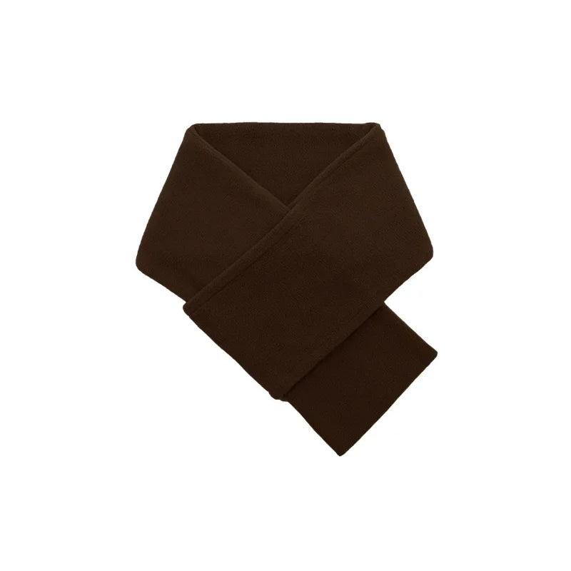 Echarpe Courte Polaire Homme - Marron Foncé - 80*14cm