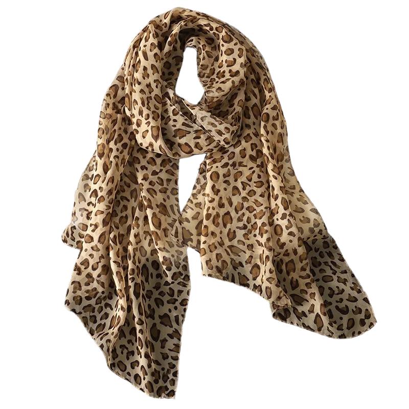 Foulard Léopard Multicolore Beige et Marron 160*50cm