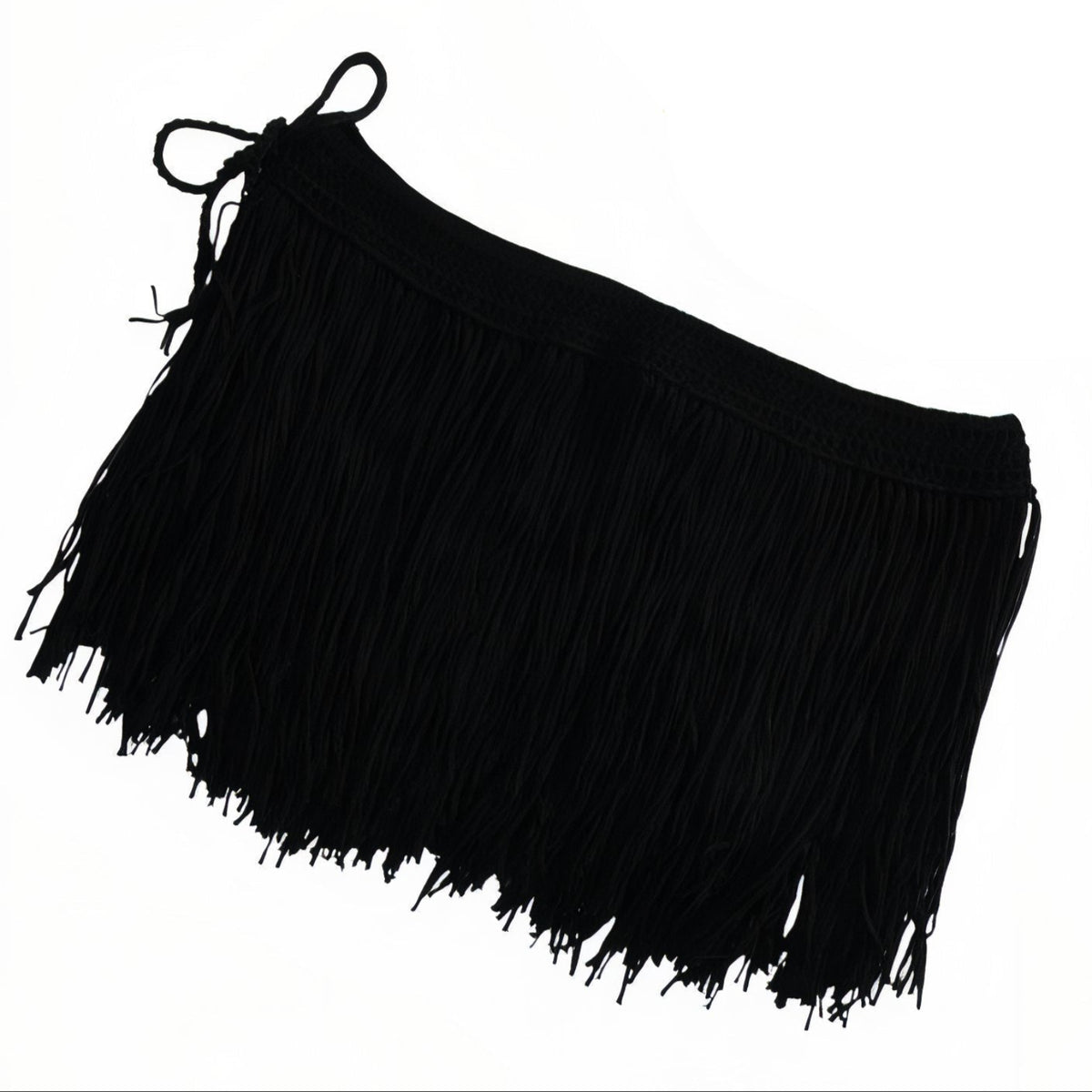 Mini Jupe Paréo à Franges - Noir - Unique