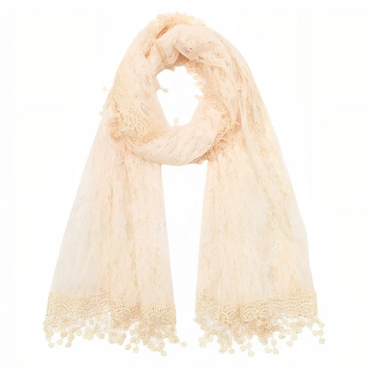 Etole avec Dentelle Femme - Beige - 180*55cm