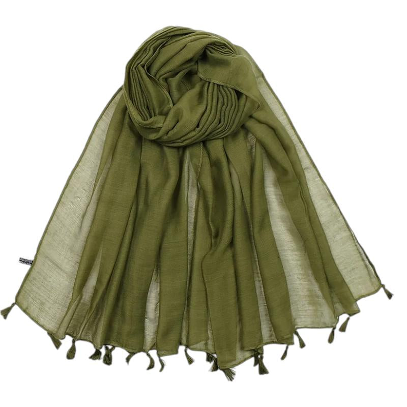 Echarpe Viscose Femme - Vert Olive - 180*90cm