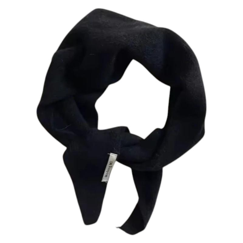 Echarpe Triangle Femme Tricotée - Noir Ébène - 105x36cm