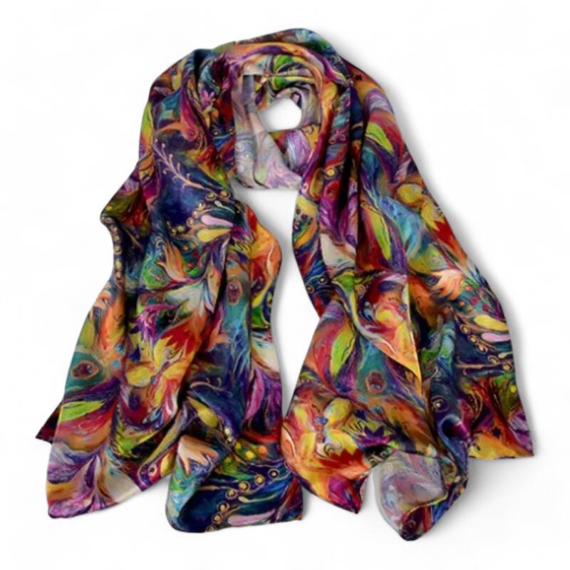 Echarpe Foulard en Soie Femme Multicouleurs 175*52cm