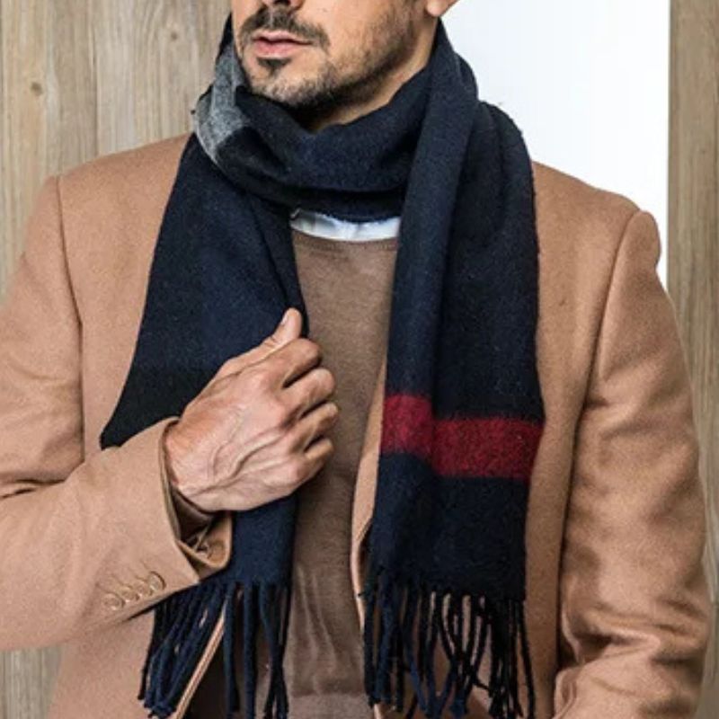 Echarpe Laine à Carreaux Homme