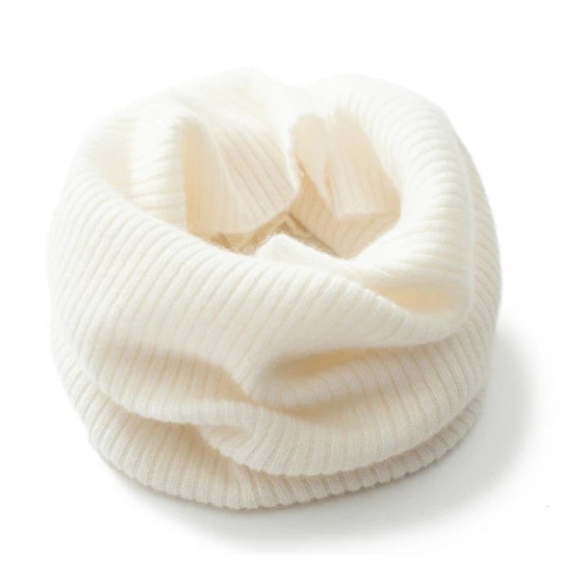 Tour de Cou Cachemire Blanc 35*22cm